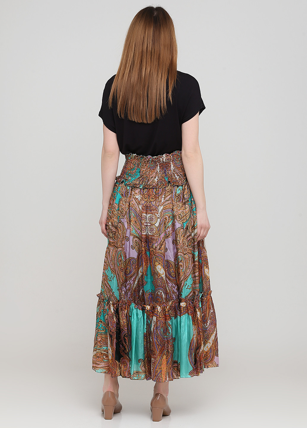 Разноцветная кэжуал с абстрактным узором юбка Tarmanuda а-силуэта (трапеция)