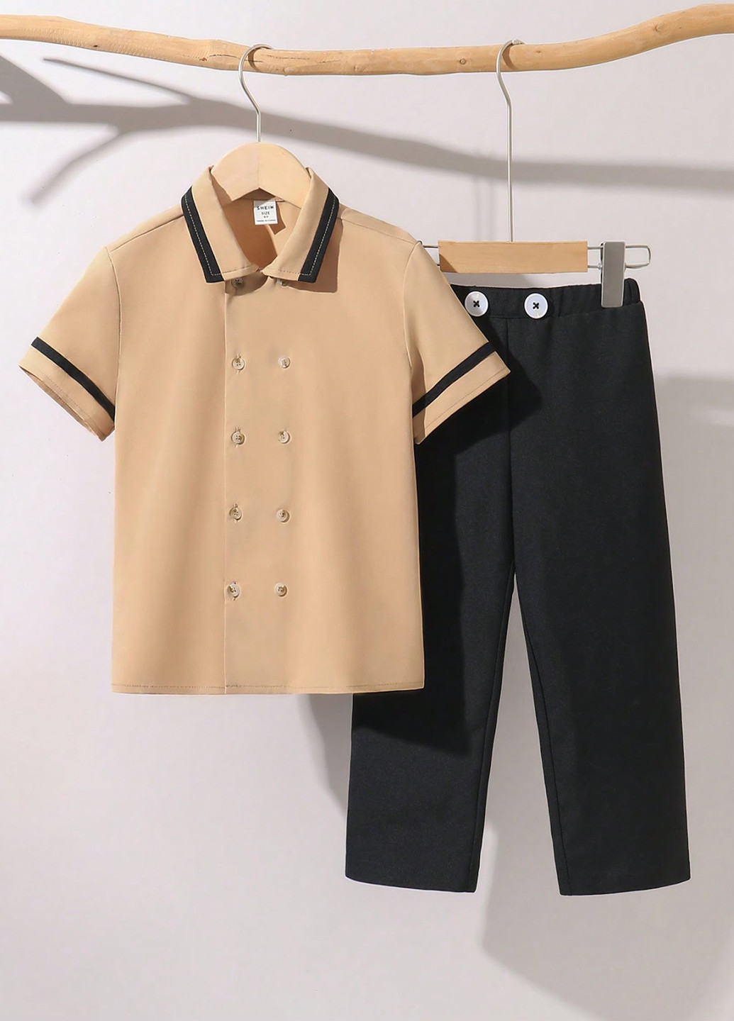 Комбінований літній костюм (сорочка, штани) брючний, з сорочкою SHEIN