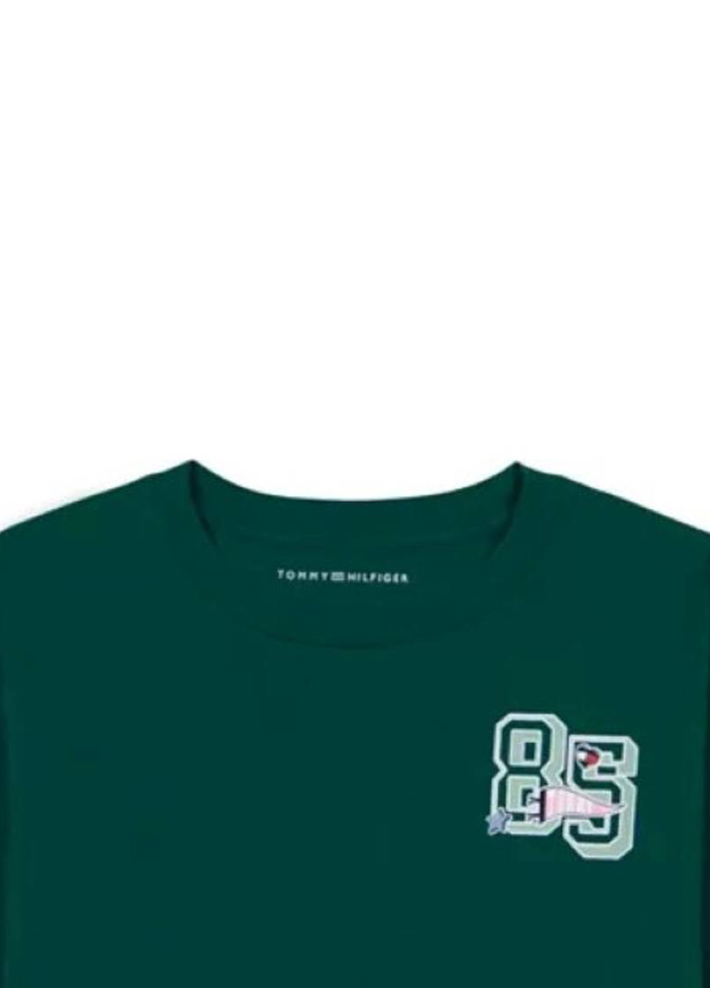 Зеленый демисезонный кэжуал лонгслив Tommy Hilfiger с надписями