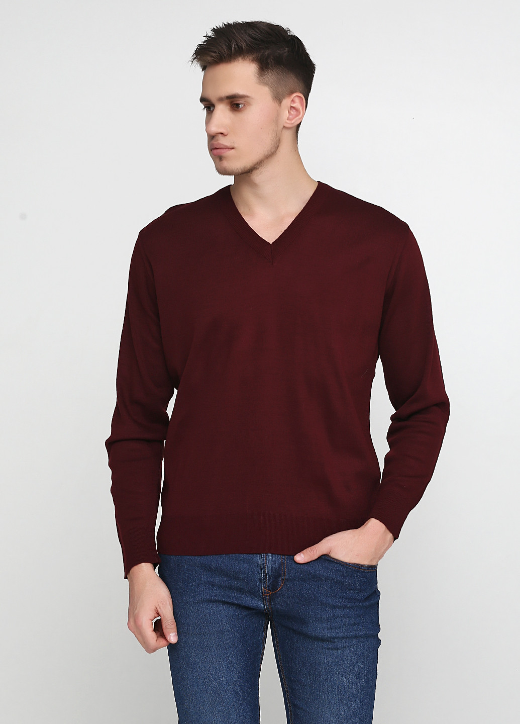 Бордовый демисезонный пуловер пуловер Sunteks