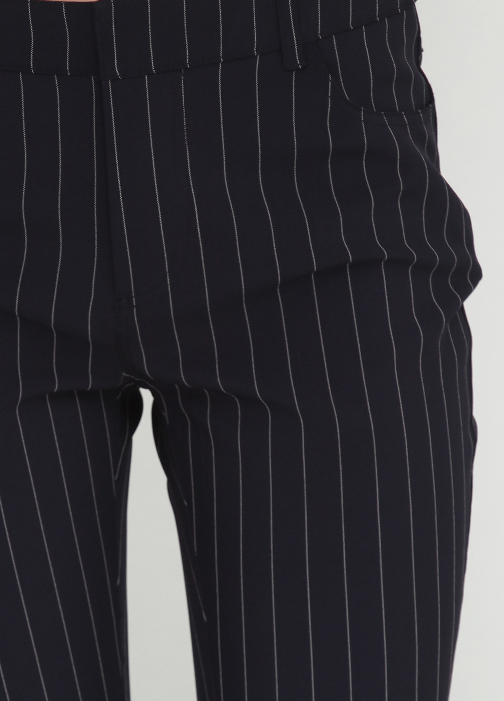Темно-синие кэжуал демисезонные прямые брюки Ichi
