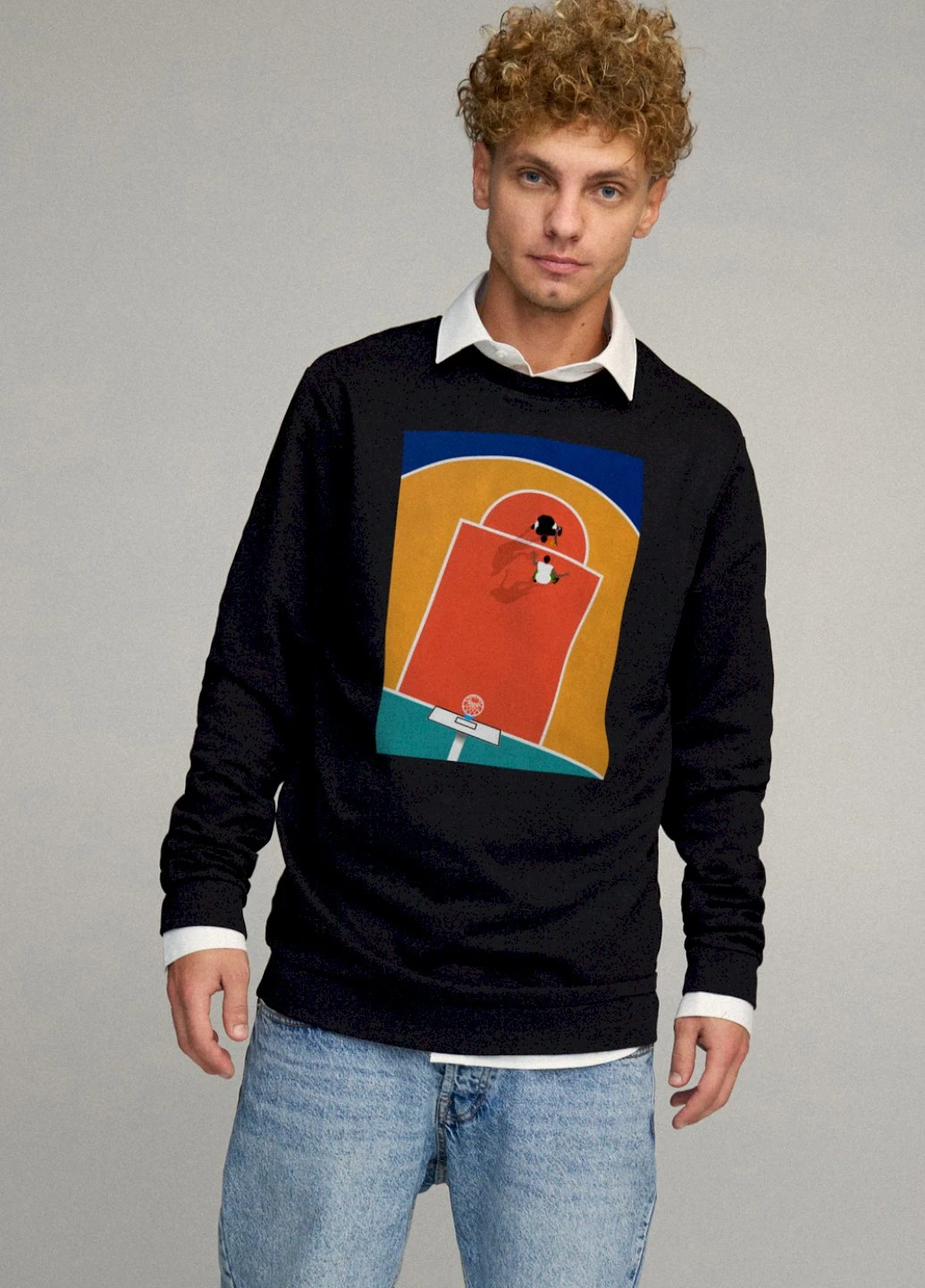 Чорний свитшот мужской oversize /no flis/ YAPPI малюнок (254557557)