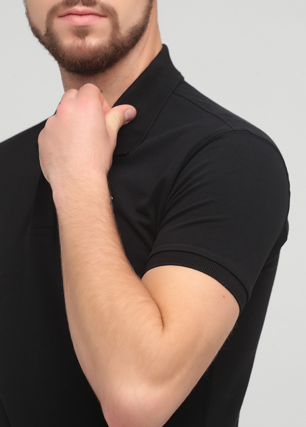 Черная футболка-поло для мужчин La Martina однотонная