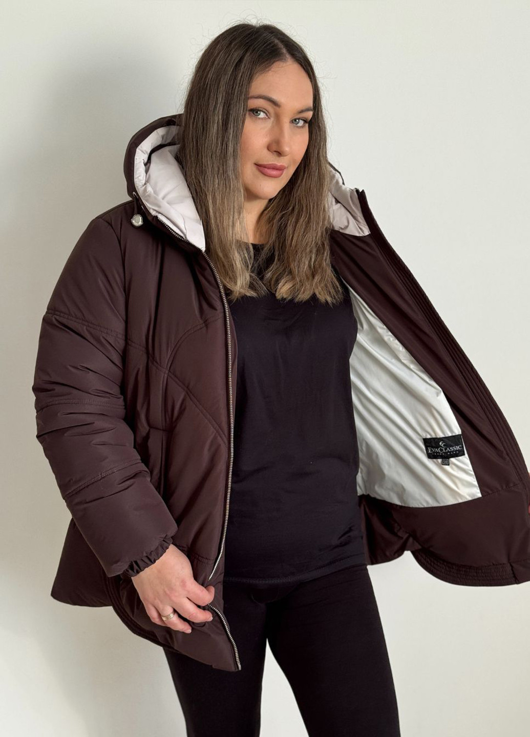 Коричневая зимняя куртка Eva Classic