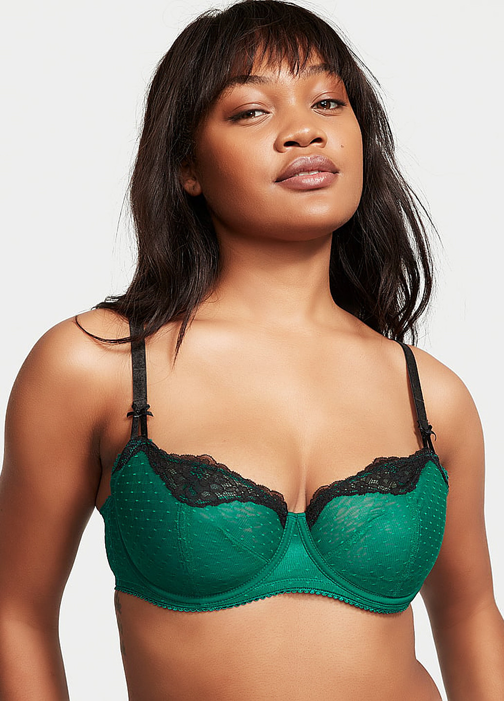 Зелений балконет бюстгальтер Victoria's Secret з кісточками поліестер