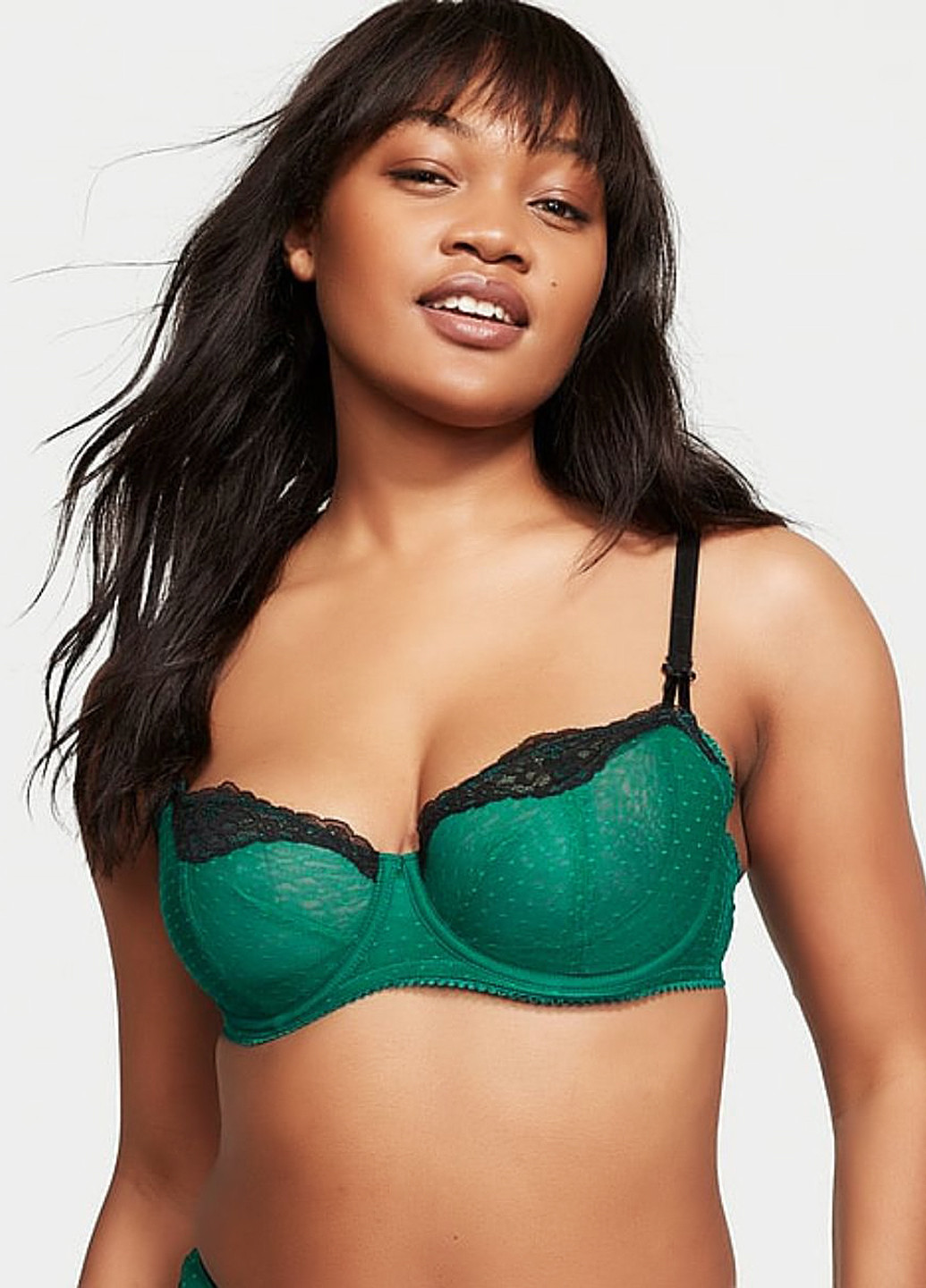 Зелений балконет бюстгальтер Victoria's Secret з кісточками поліестер