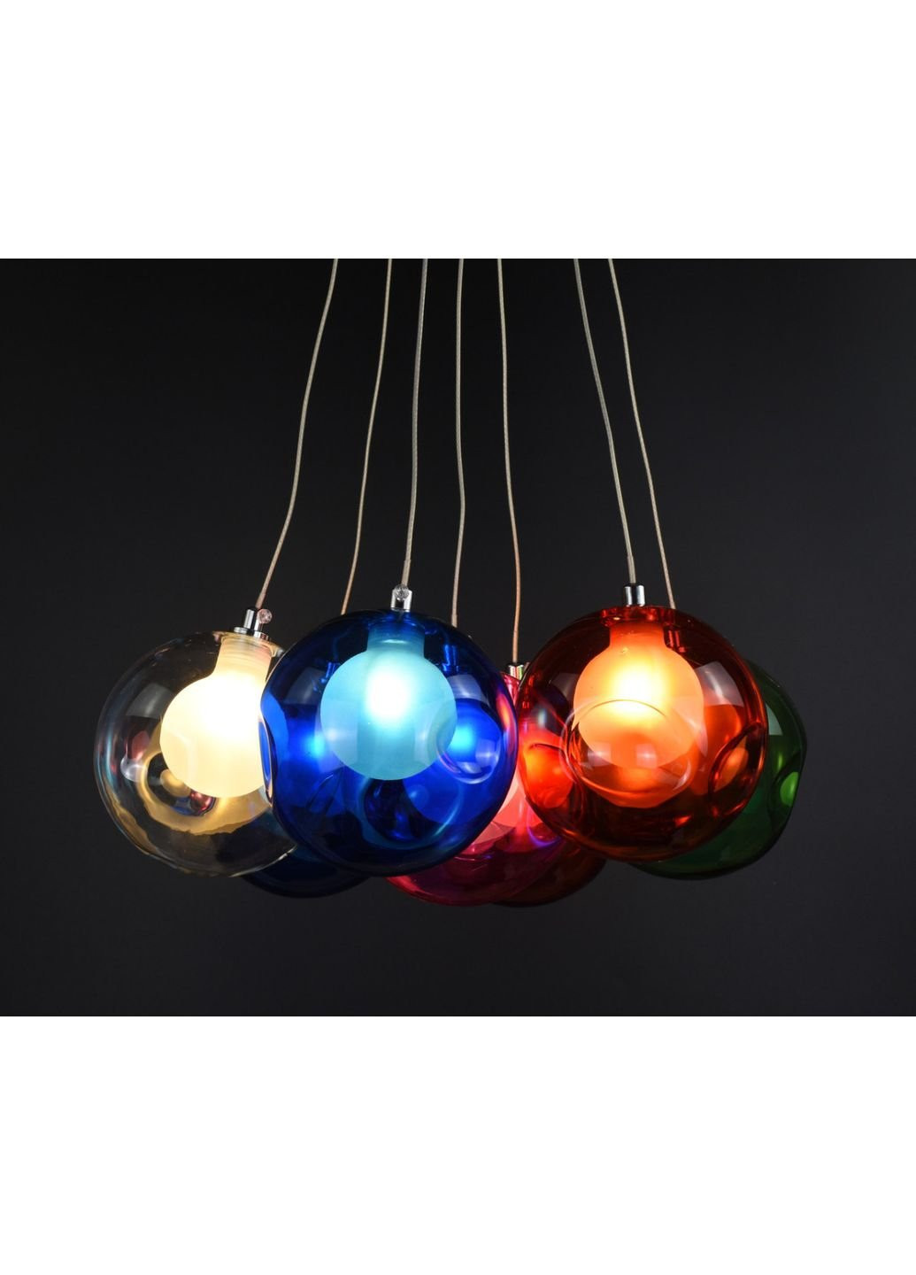 Люстра потолочная подвесная на 7 лампочек AA225/7 Хром 35х36х36 см. Sunnysky (253629500)