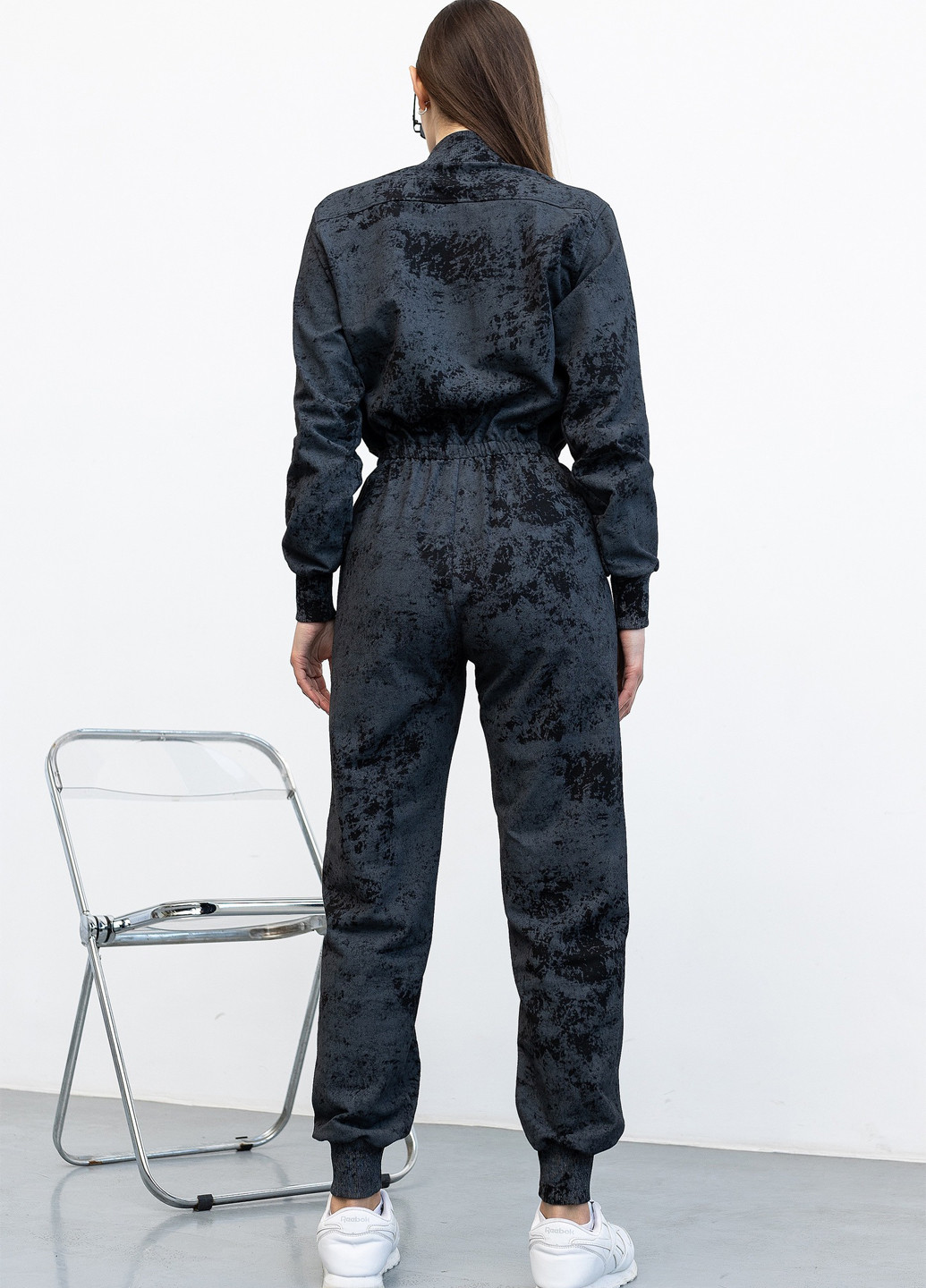 Комбинезон TOTALFIT комбинезон-брюки варенка графитовый кэжуал, спортивный полиэстер, хлопок