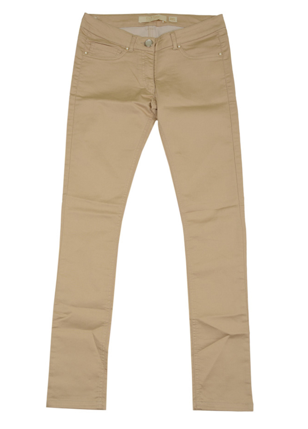 Бежевые кэжуал демисезонные брюки со средней талией Elsy