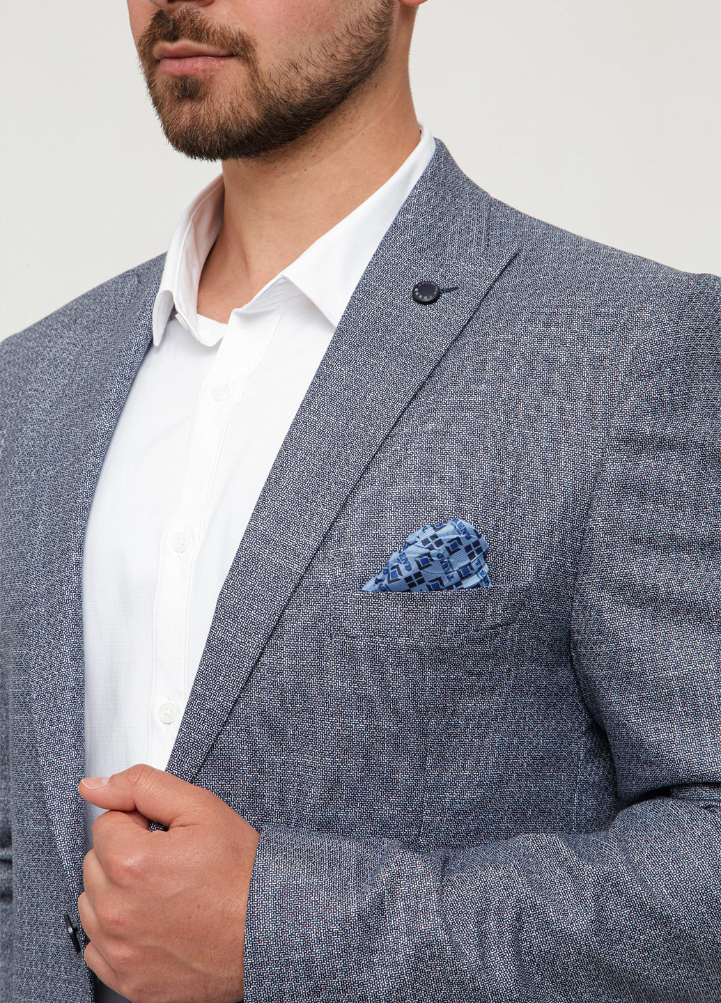 Серо-голубой демисезонный костюм (пиджак, брюки) брючный Trend Collection