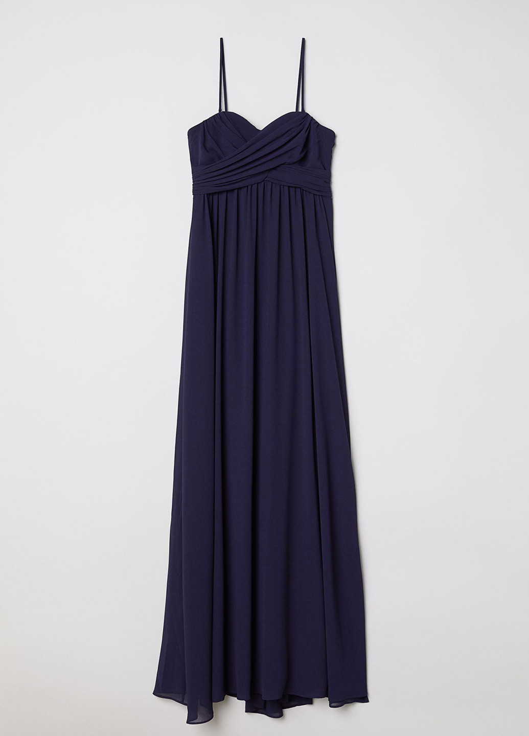 Темно-синя вечірня плаття в стилі армпір, кльош H&M однотонна