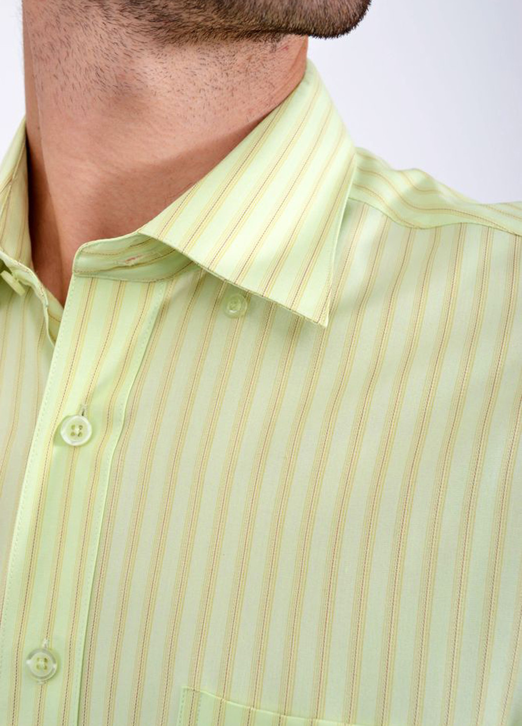 Салатовая кэжуал рубашка однотонная Framzoni с длинным рукавом
