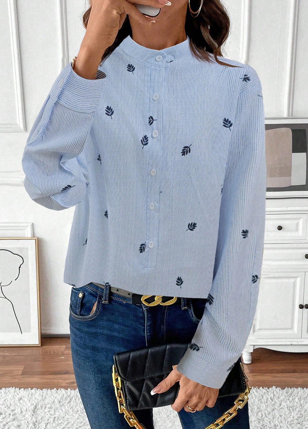 Голубая блуза SHEIN