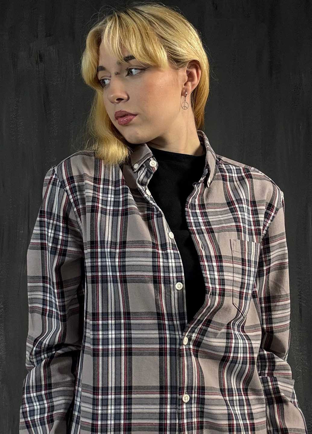 Бежевая кэжуал рубашка в клетку Asos