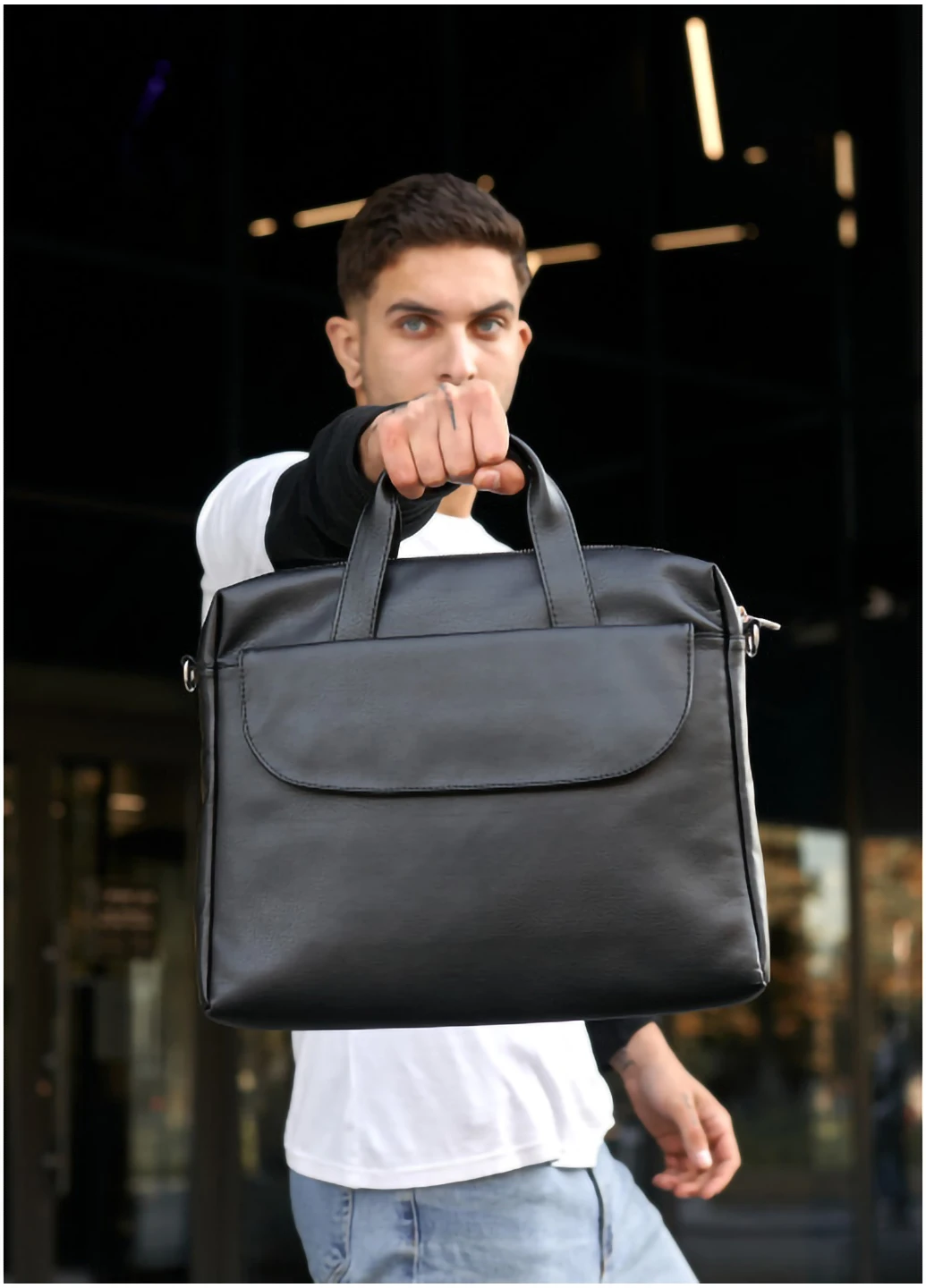 Чоловіча сумка для ноутбука 35х28х5 см Sambag (254595038)