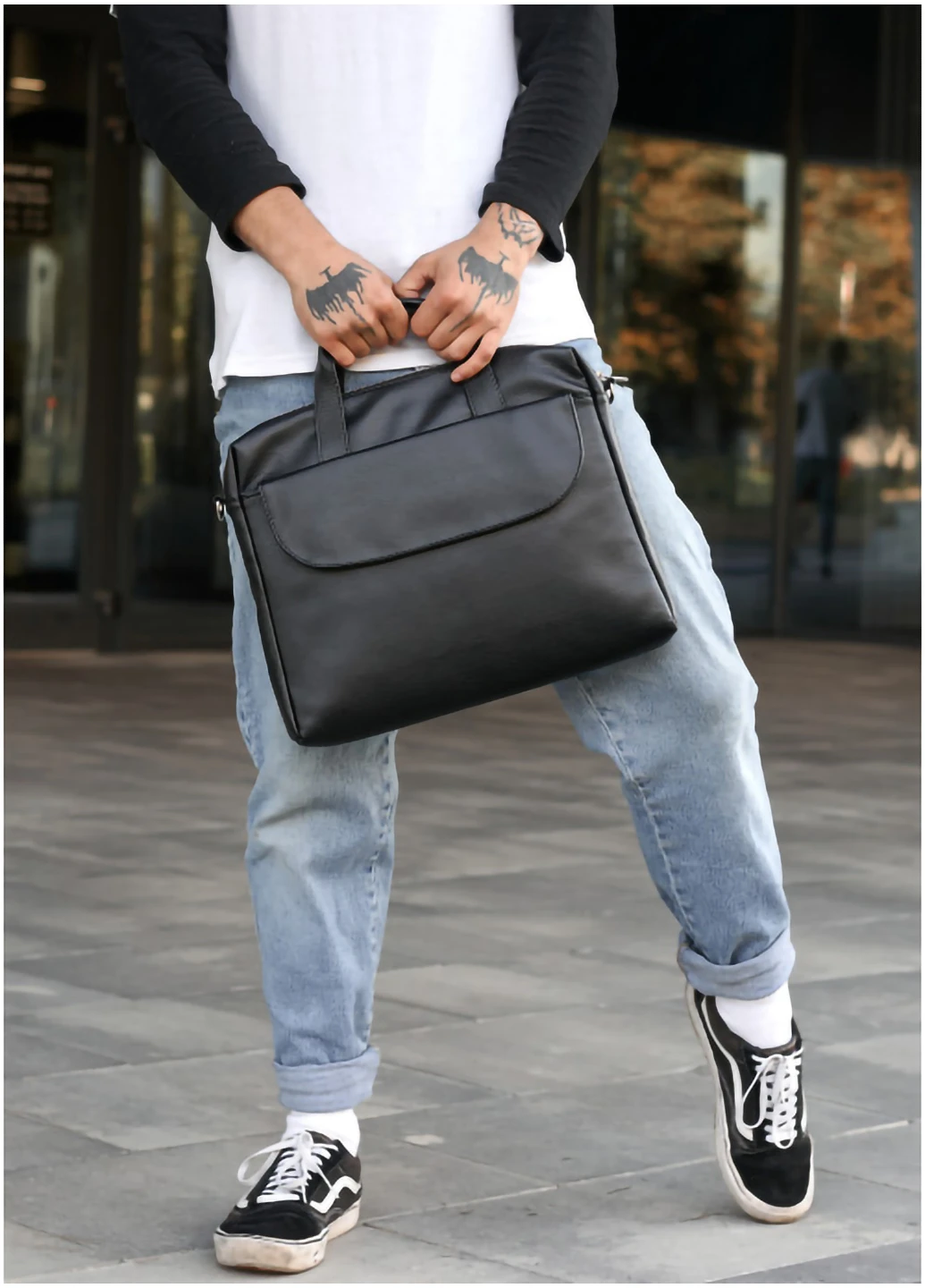 Чоловіча сумка для ноутбука 35х28х5 см Sambag (254595038)