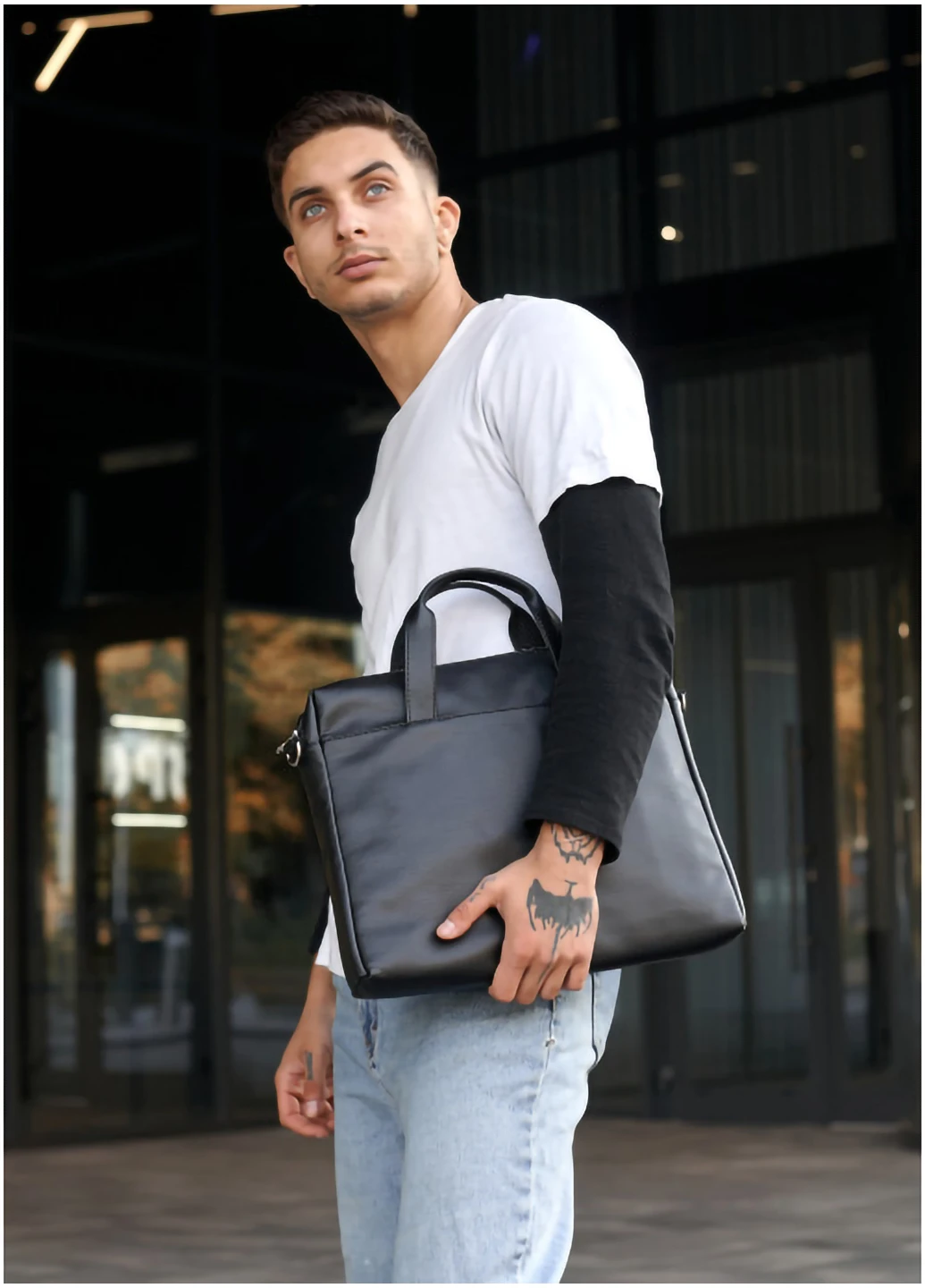 Чоловіча сумка для ноутбука 35х28х5 см Sambag (254595038)
