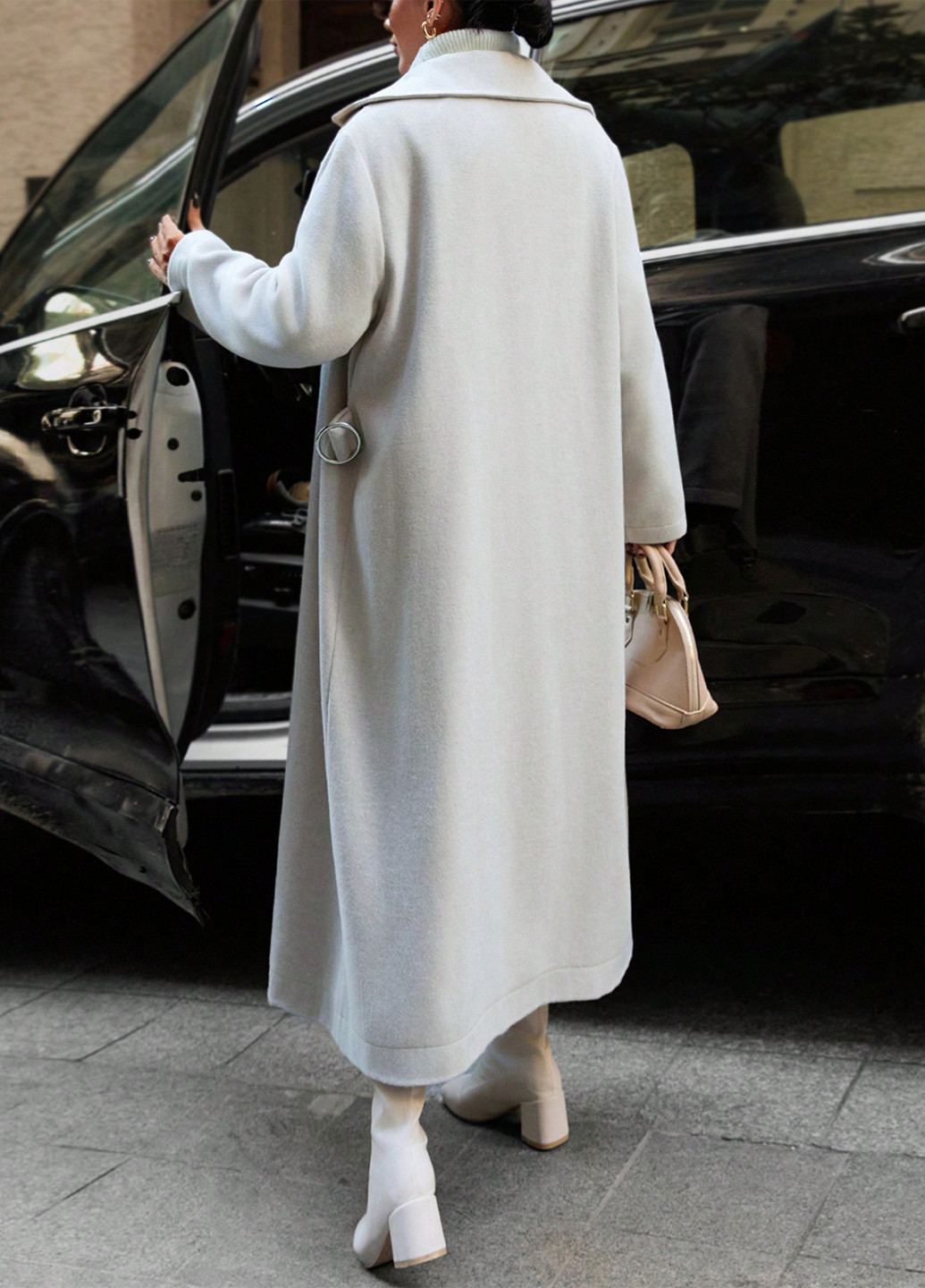 Светло-бежевое демисезонное Пальто SHEIN