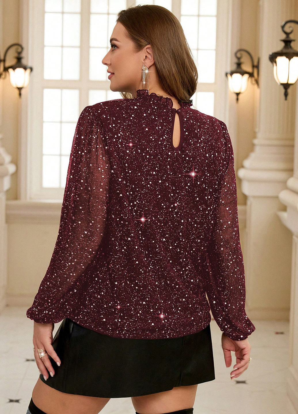 Бордовая блуза SHEIN