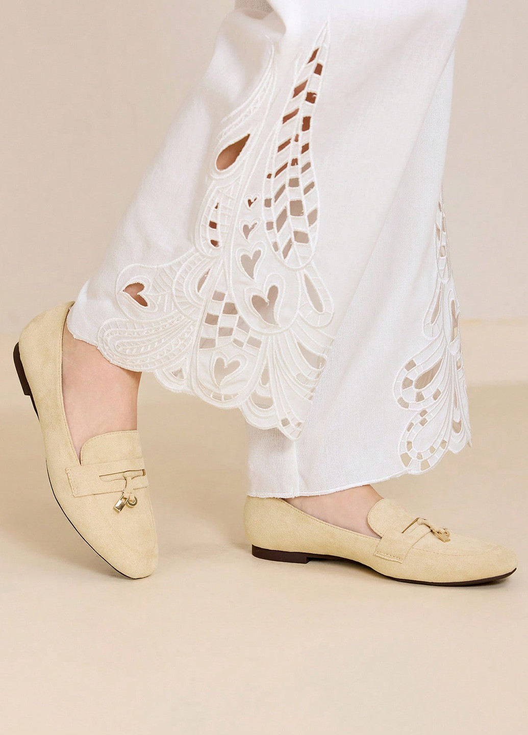 SHEIN Туфлі лофери кремовий з штучна замша, китай — демісезон (366498916)