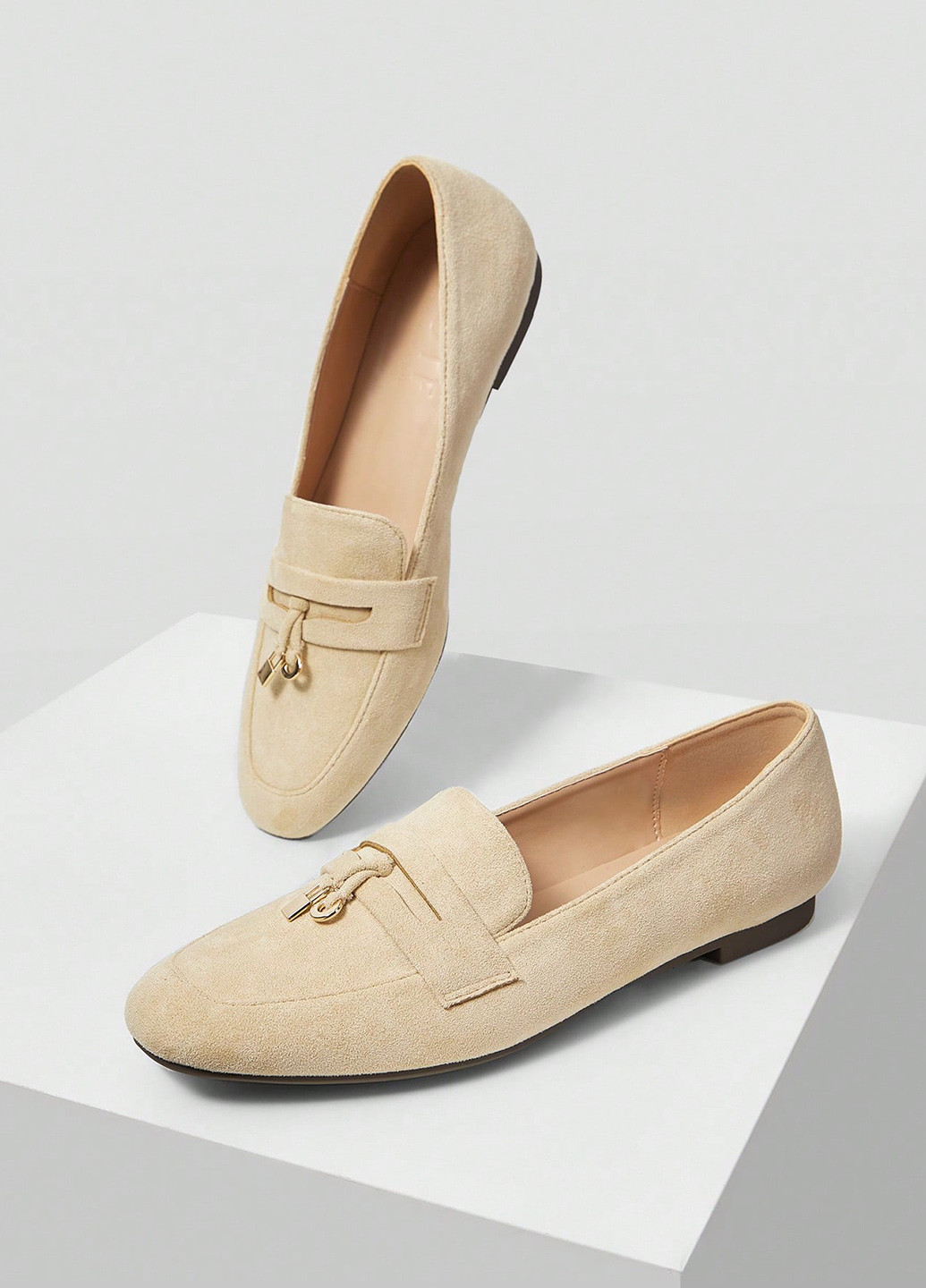 SHEIN Туфлі лофери кремовий з штучна замша, китай — демісезон (366498916)
