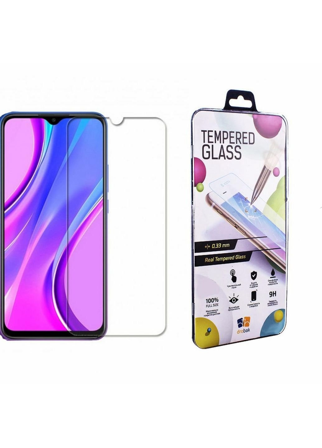 Стекло защитное Xiaomi Redmi 9 Tempered glass (222251) (222251) Drobak (249598399)