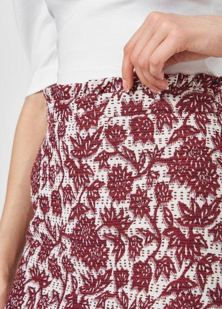 Спідниця,білий в бордові візерунки,Camaïeu Camaieu (255403777)