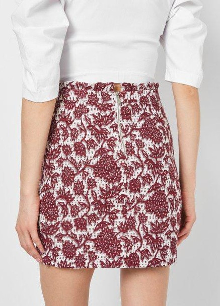 Спідниця,білий в бордові візерунки,Camaïeu Camaieu (255403777)