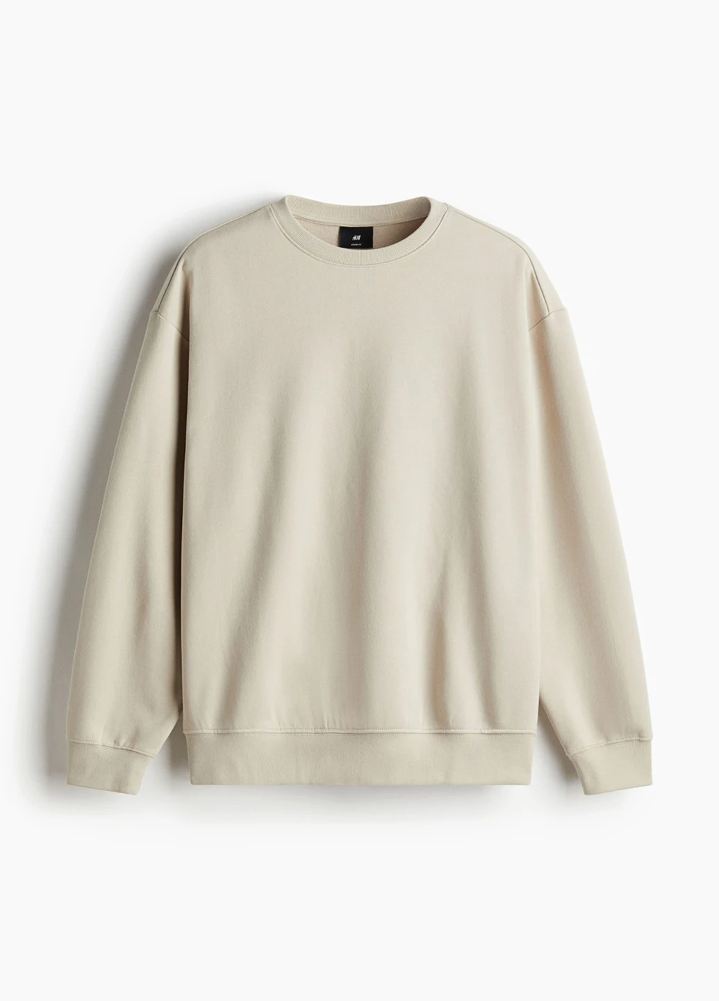 Светло-бежевый свитшот H&M однотонный без декора (300466287)