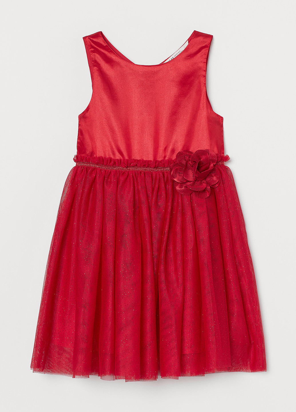Красное праздничный платье клеш H&M однотонное