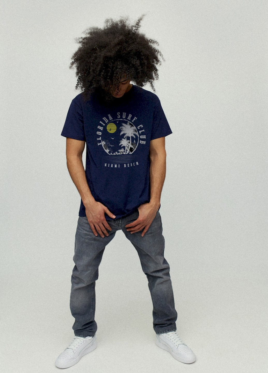 Темно-синяя футболка мужская YAPPI