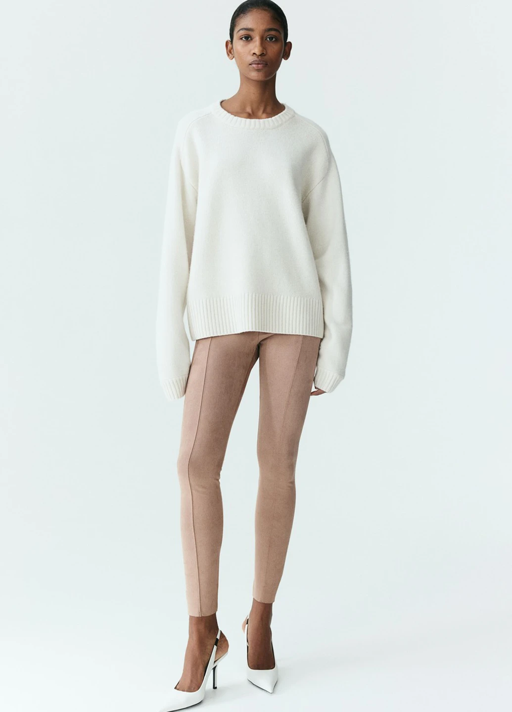 Бежевые демисезонные леггинсы H&M