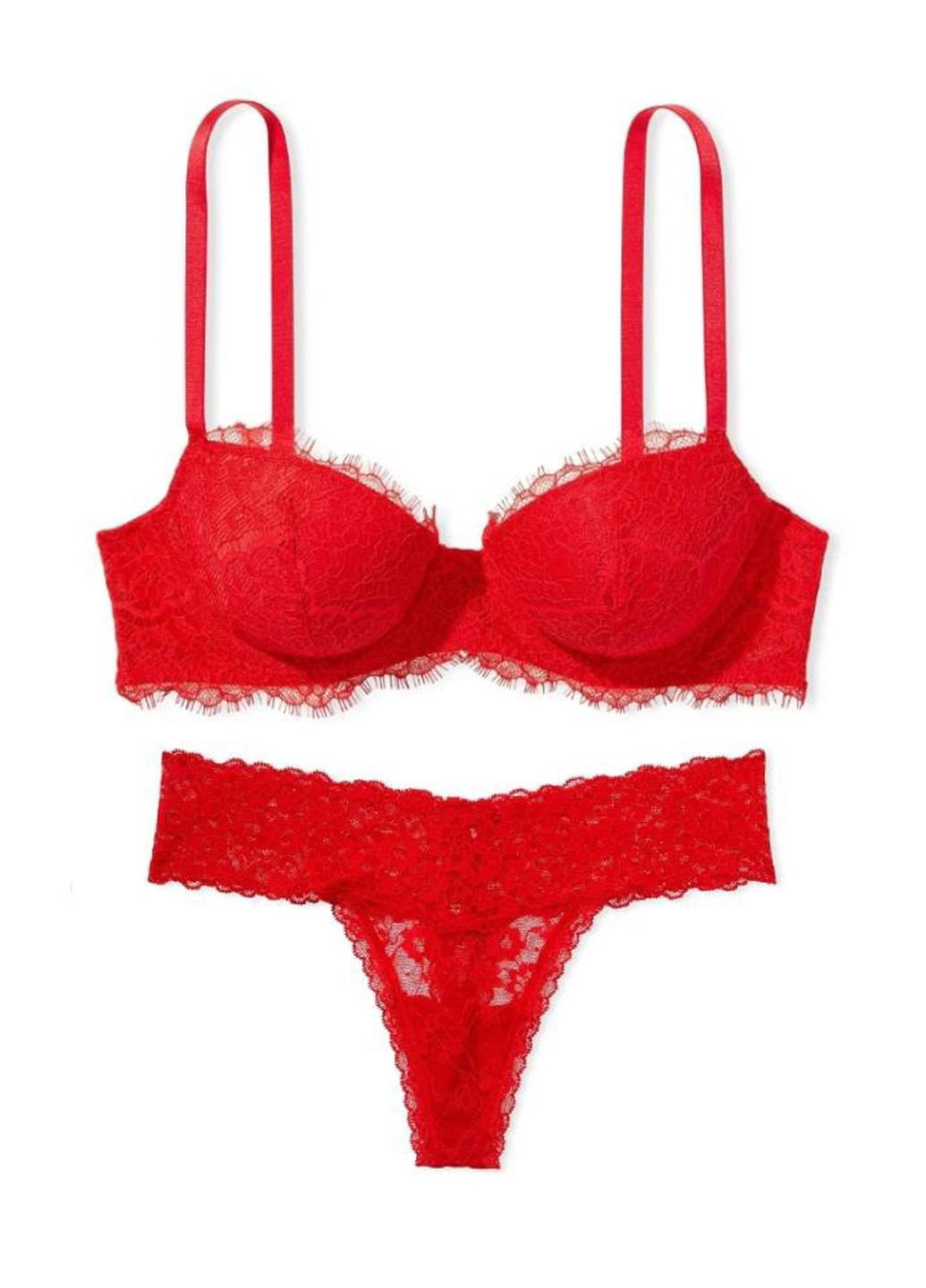 Красный демисезонный комплект (бюстгальтер, трусики) Victoria's Secret