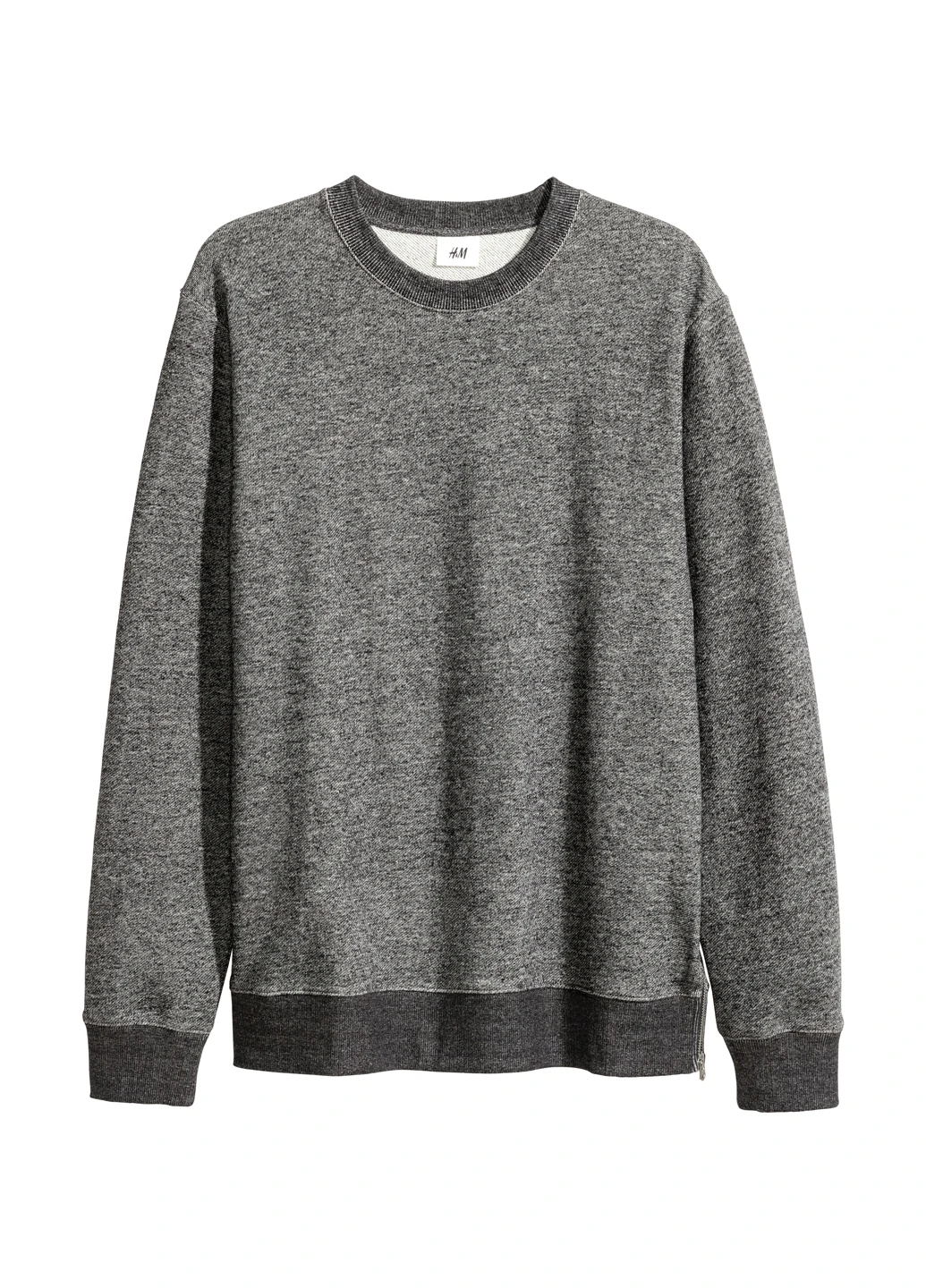 Темно-сірий світшот H&M меланж без декору (201939922)