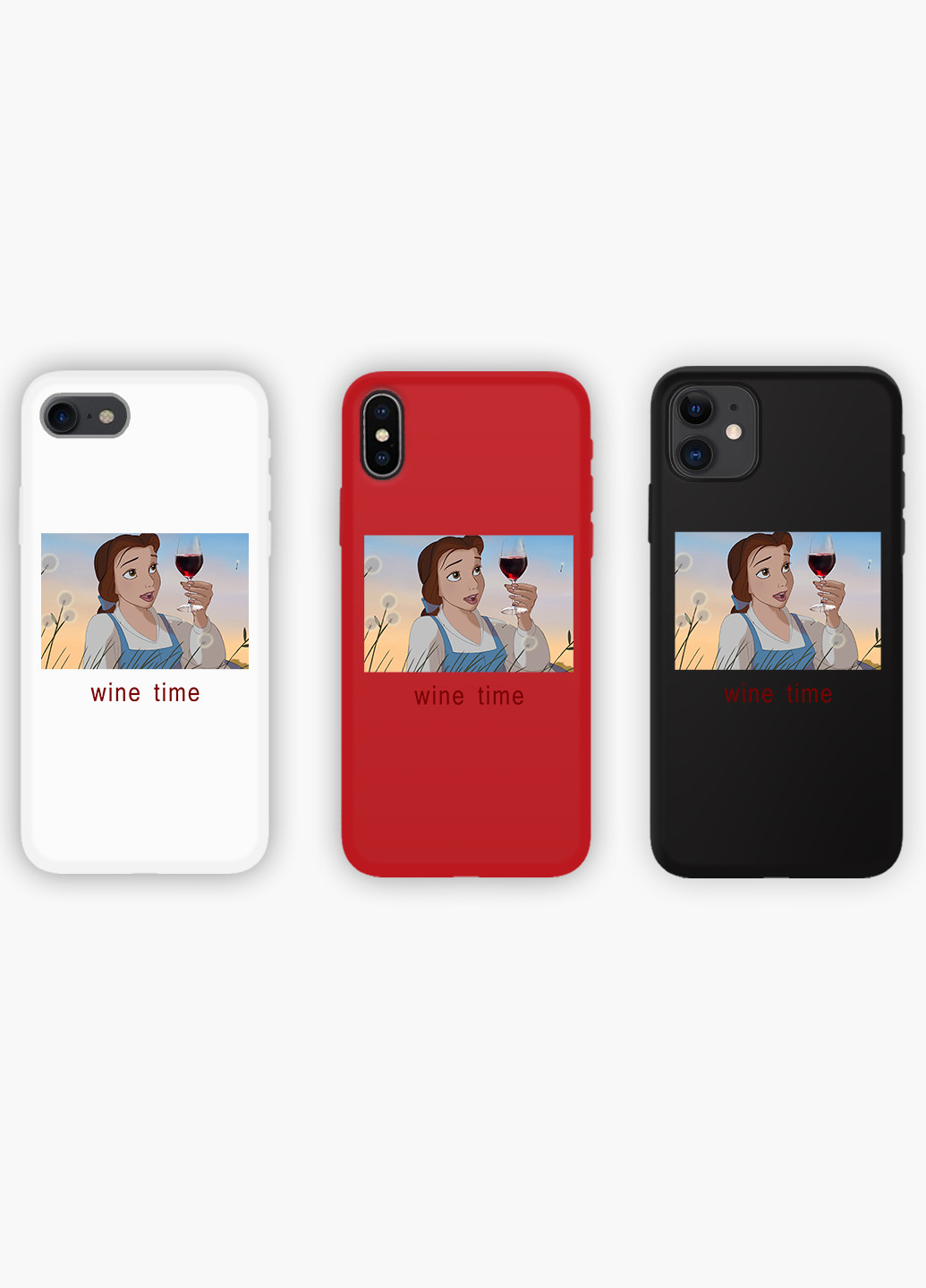 Чохол силіконовий Apple Iphone Xs Белль з вином Дісней (Disney Belle) Білий (8938-1429) MobiPrint (219537033)