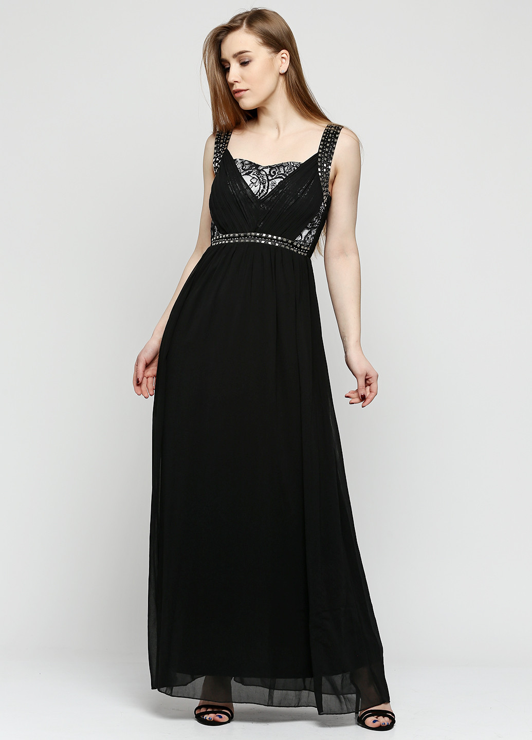 Черное вечернее платье клеш Sisters Point однотонное