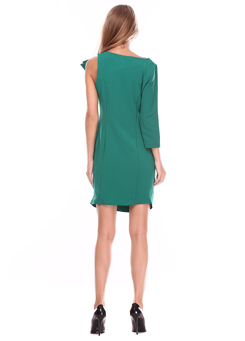 Зеленое кэжуал платье футляр AKE однотонное