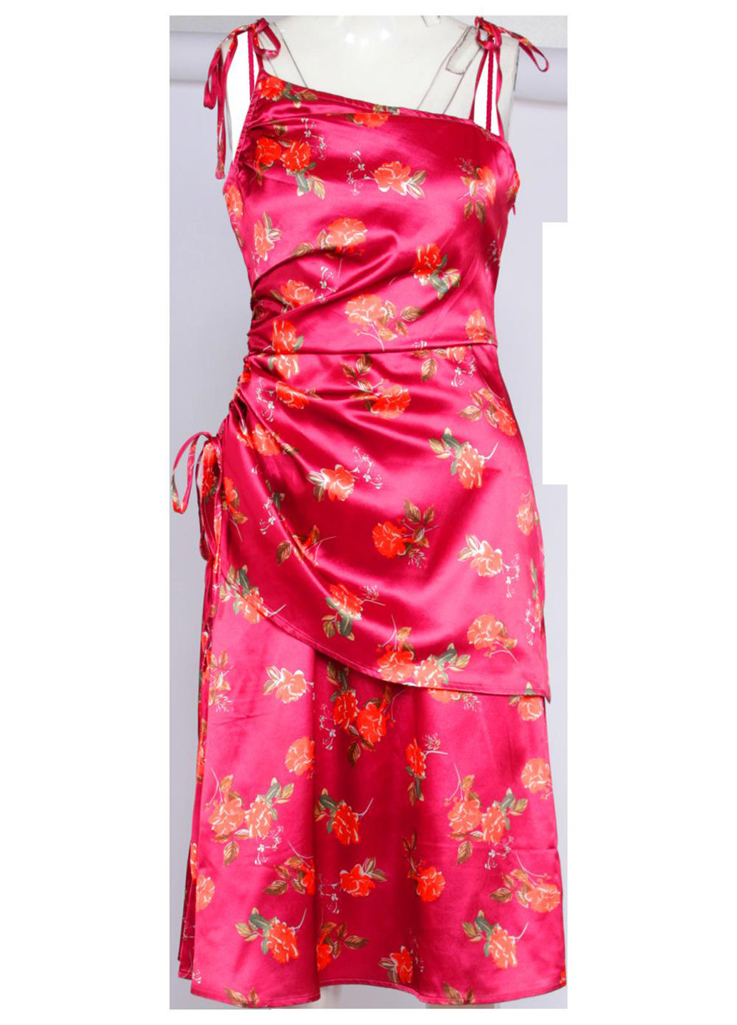 Малиновое кэжуал платье Boohoo с цветочным принтом