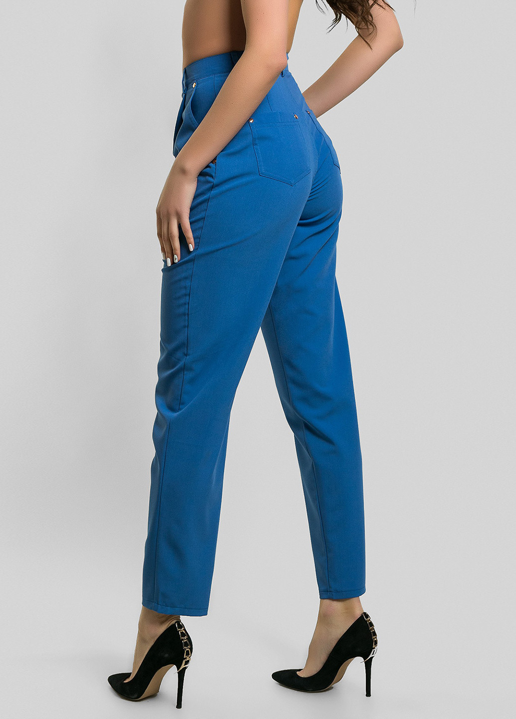 Голубые кэжуал демисезонные брюки Azuri