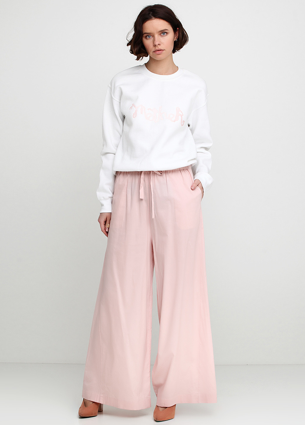 Розовые кэжуал летние прямые брюки Rosie Assoulin