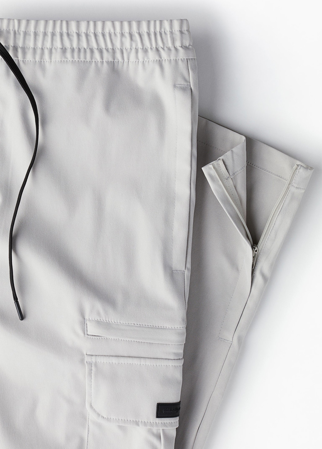 Светло-серые кэжуал демисезонные карго брюки H&M