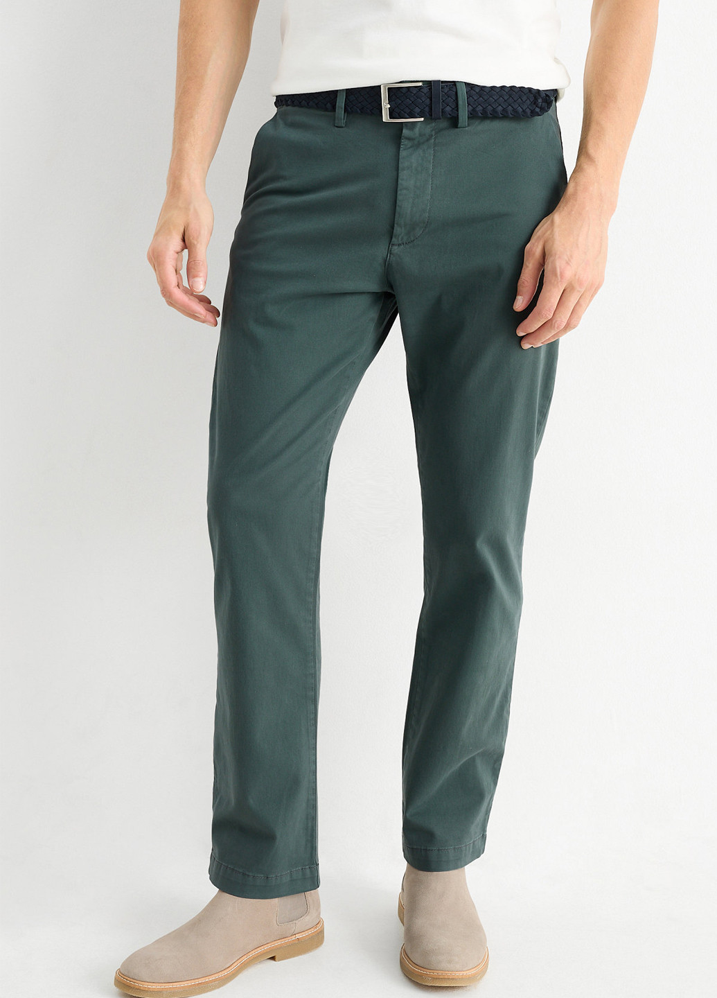 Темно-зеленые кэжуал демисезонные чиносы брюки C&A