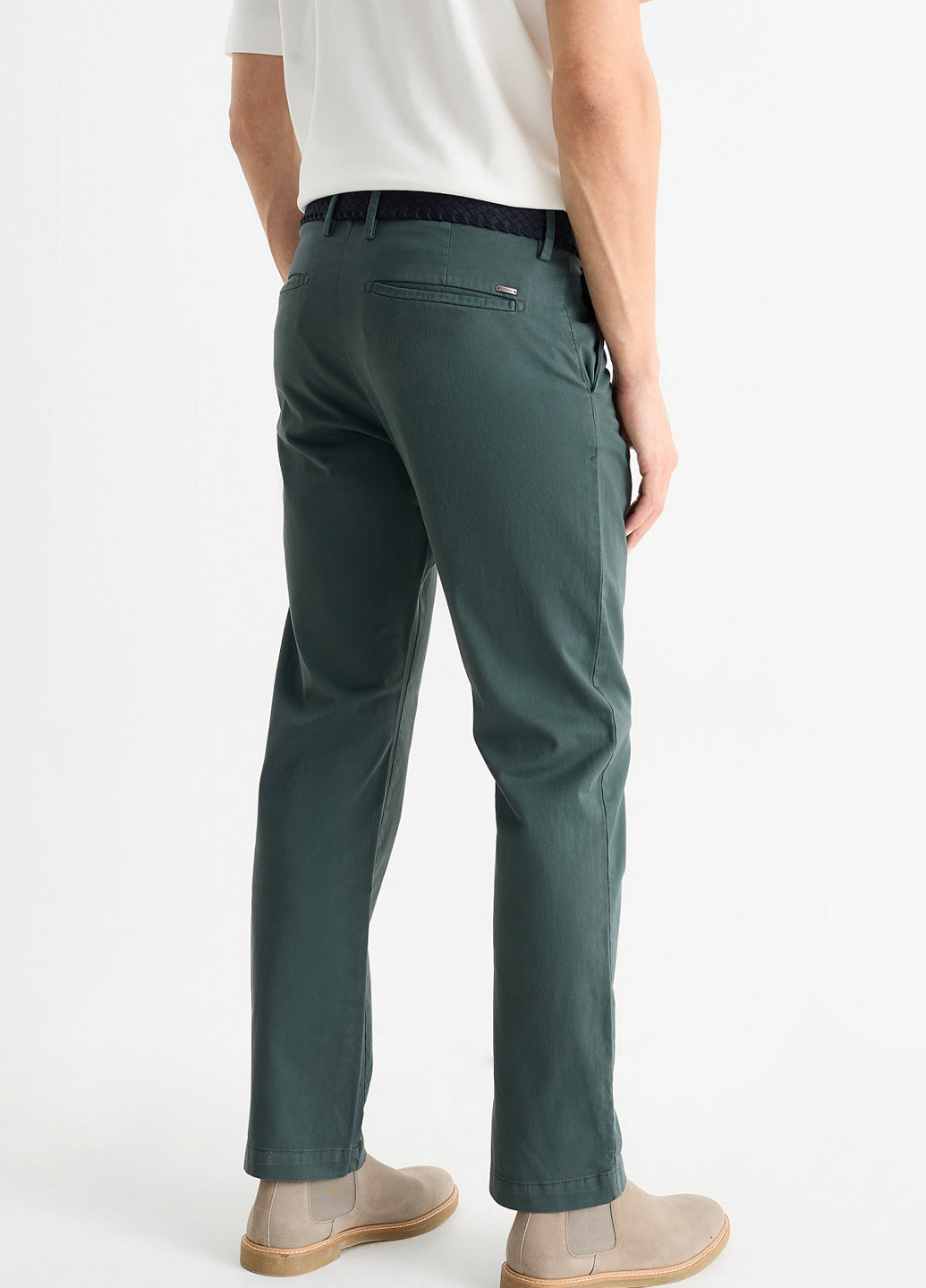 Темно-зеленые кэжуал демисезонные чиносы брюки C&A