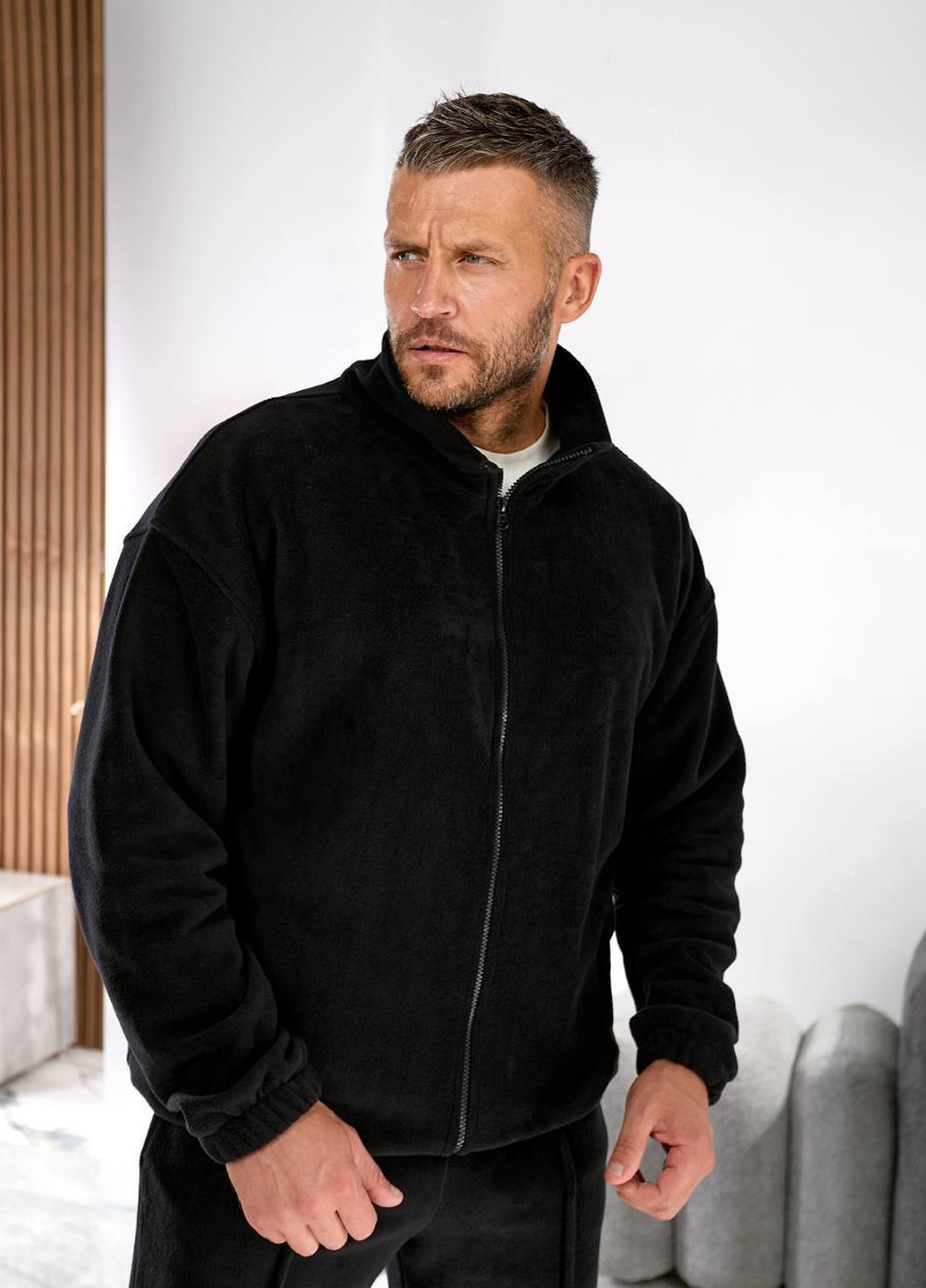 Черный демисезонный костюм (толстовка, брюки) брючный No Brand