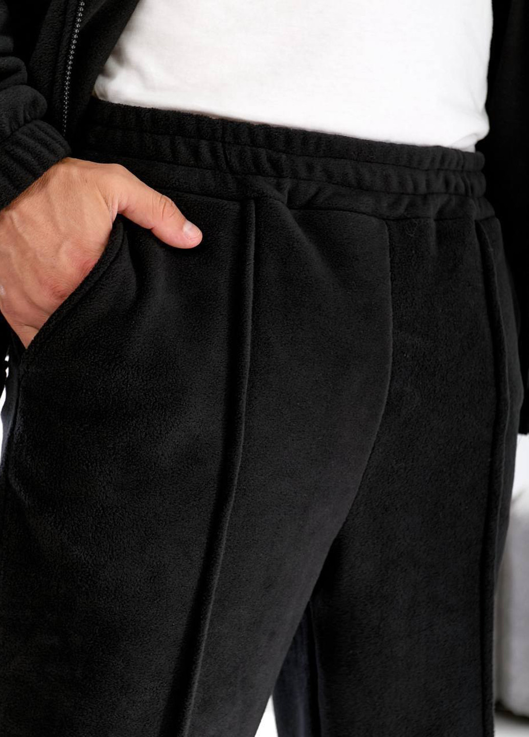 Черный демисезонный костюм (толстовка, брюки) брючный No Brand