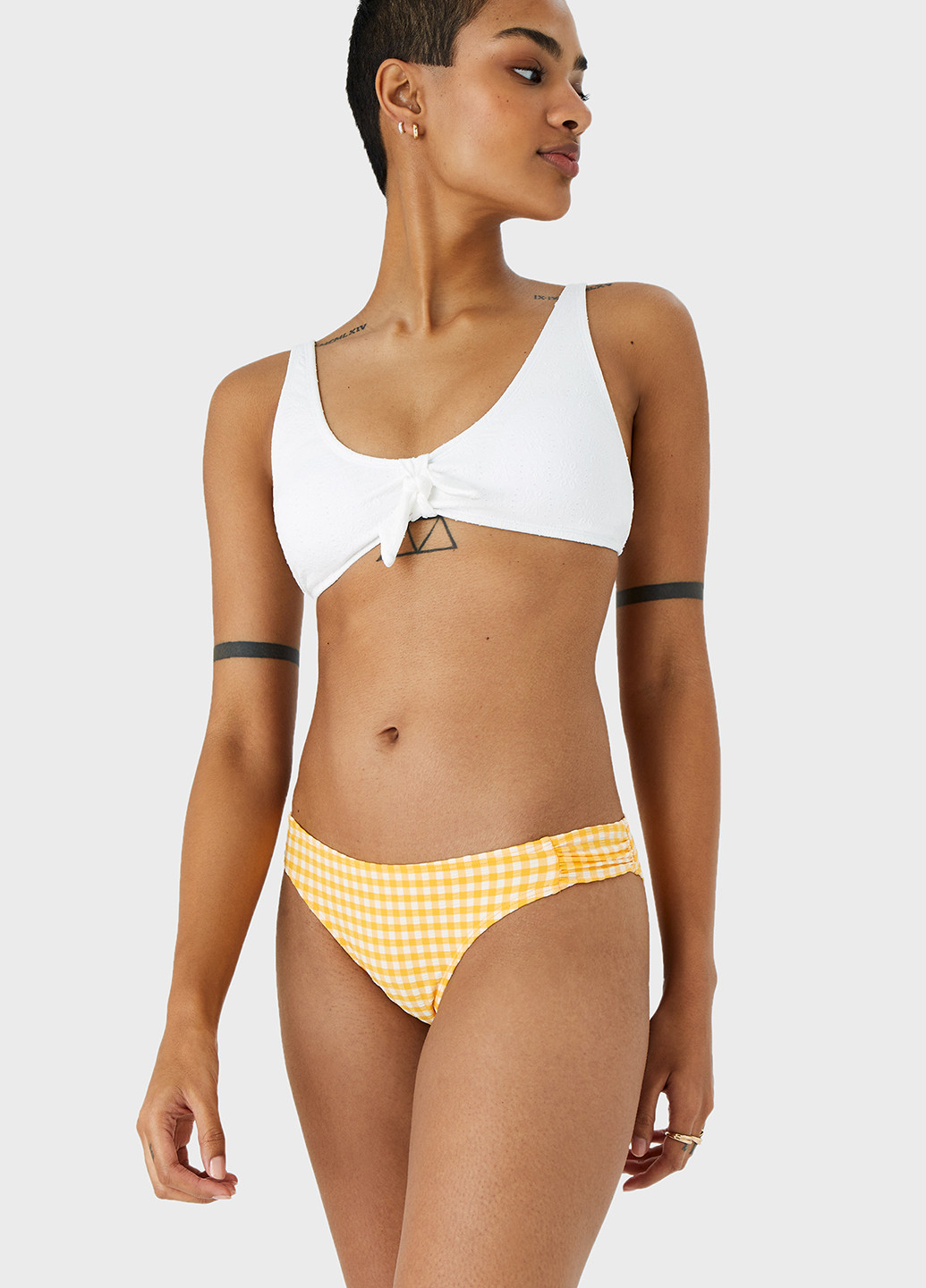 Оранжевые купальные трусики-плавки в клетку Accessorize