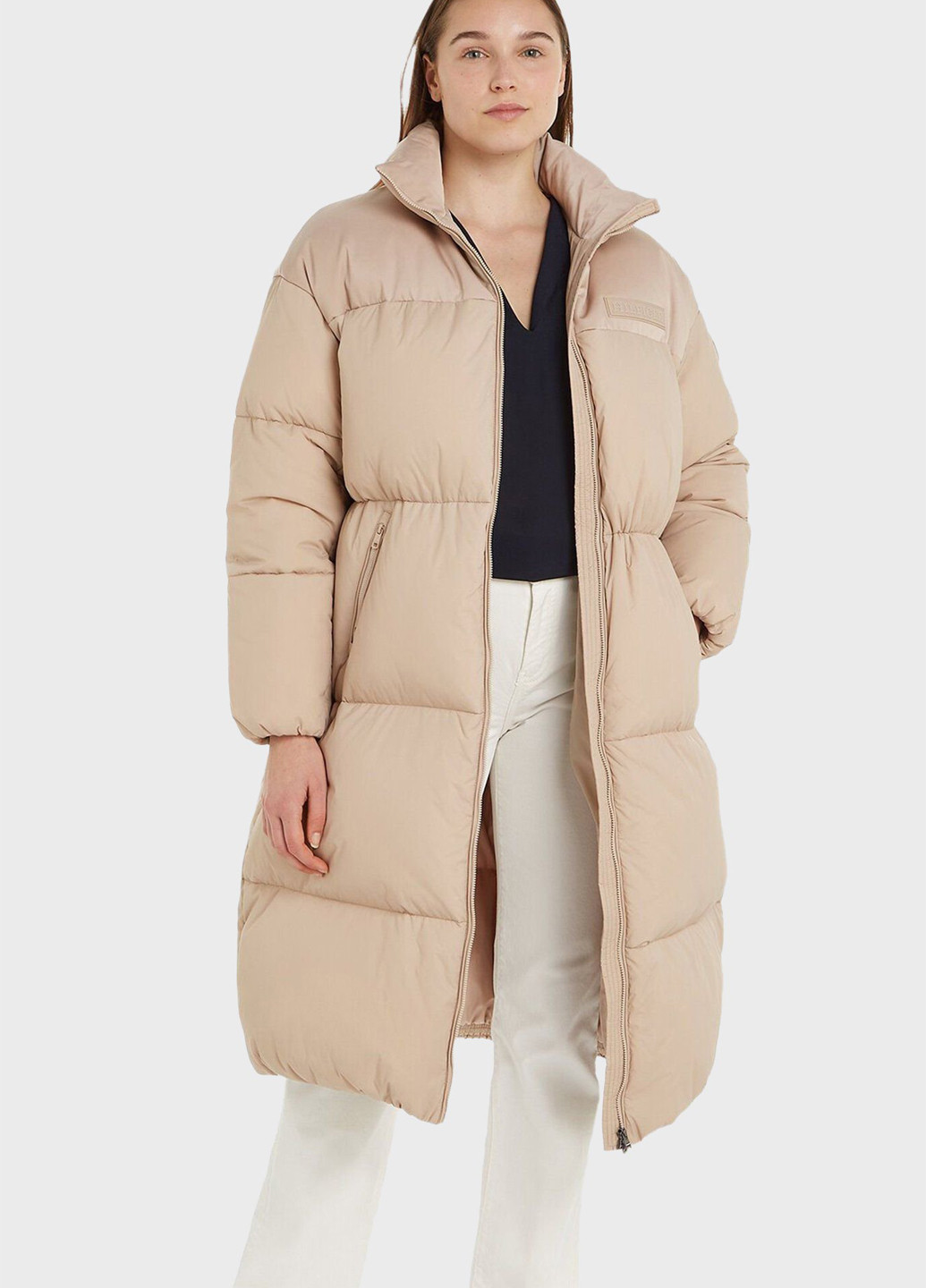 Бежевая зимняя куртка куртка-пальто Tommy Hilfiger