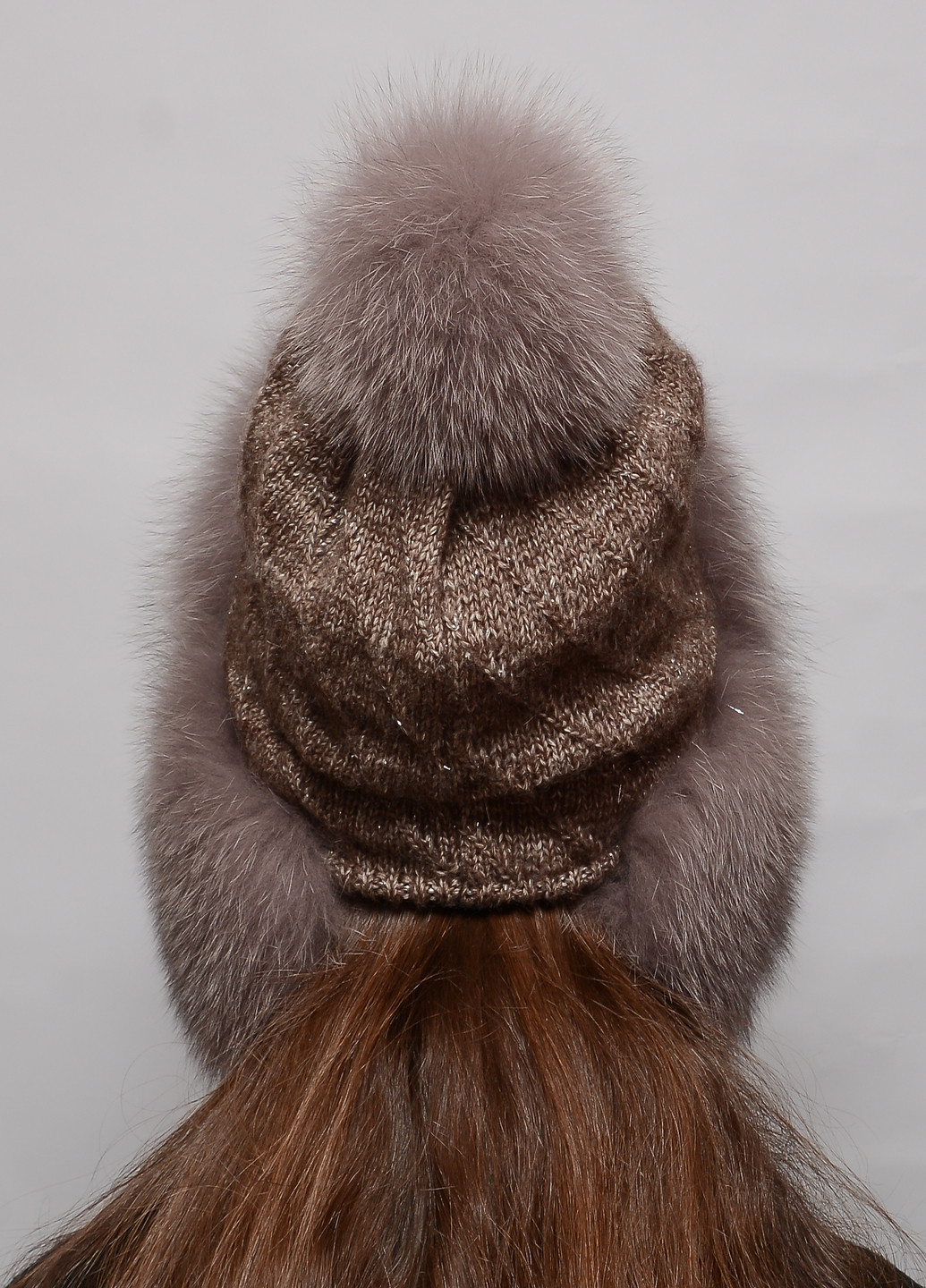 Женская зимняя меховая шапка ушанка из меха песца Меховой Стиль ушанка на трикотаже (199175447)