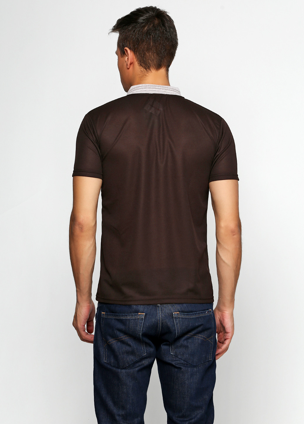 Темно-коричневая футболка-поло для мужчин Chiarotex однотонная