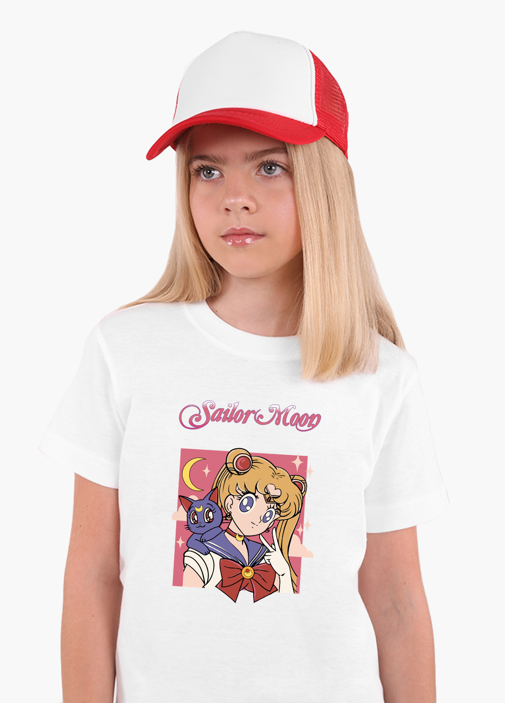 Біла демісезонна футболка дитяча сейлор мун (sailor moon) білий (9224-2659) 164 см MobiPrint